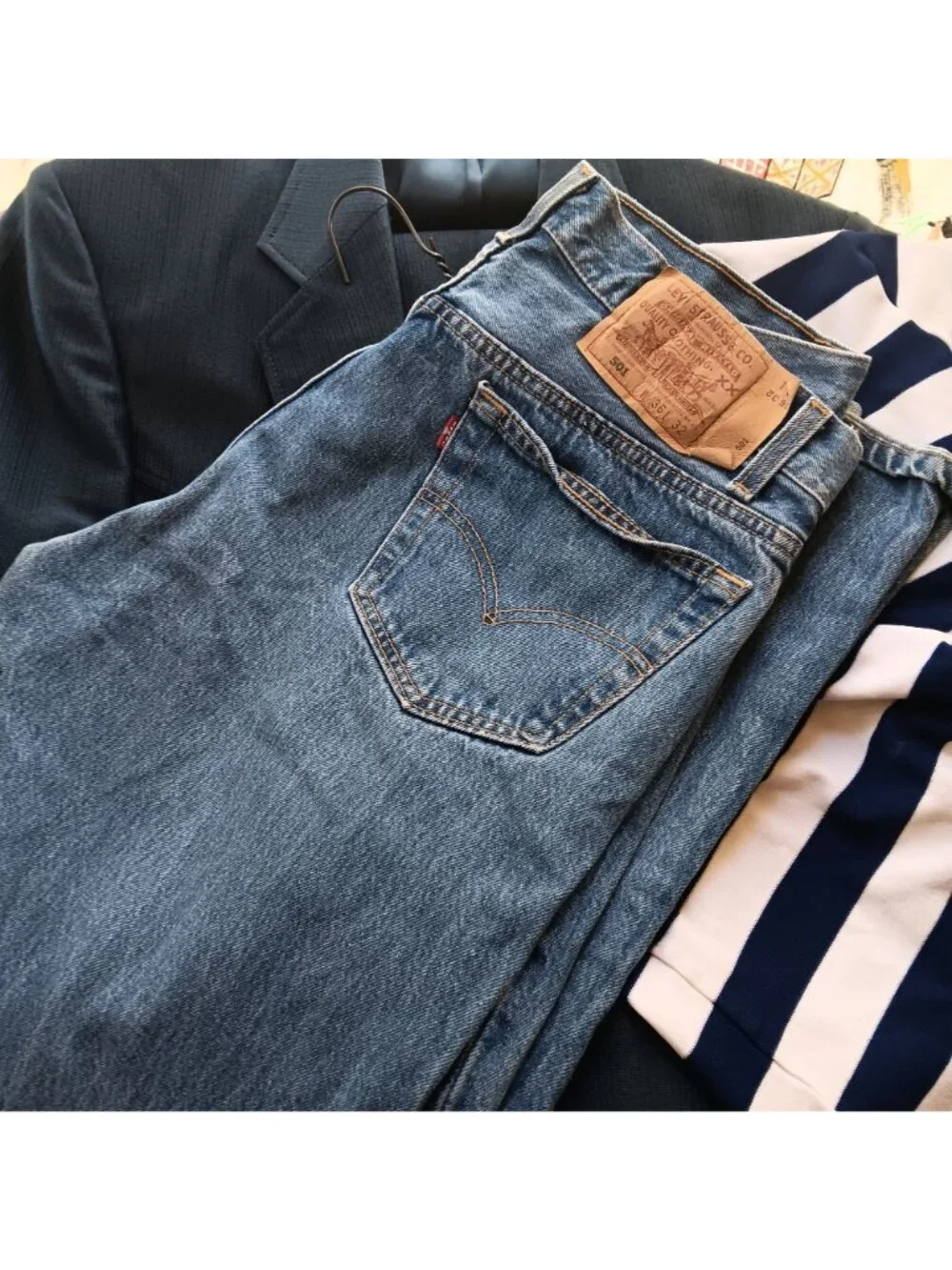 True Vintage 36x32 Levis 501 Buttonfly USA MADE Jeans W36 L32 Prime Grunge Fade